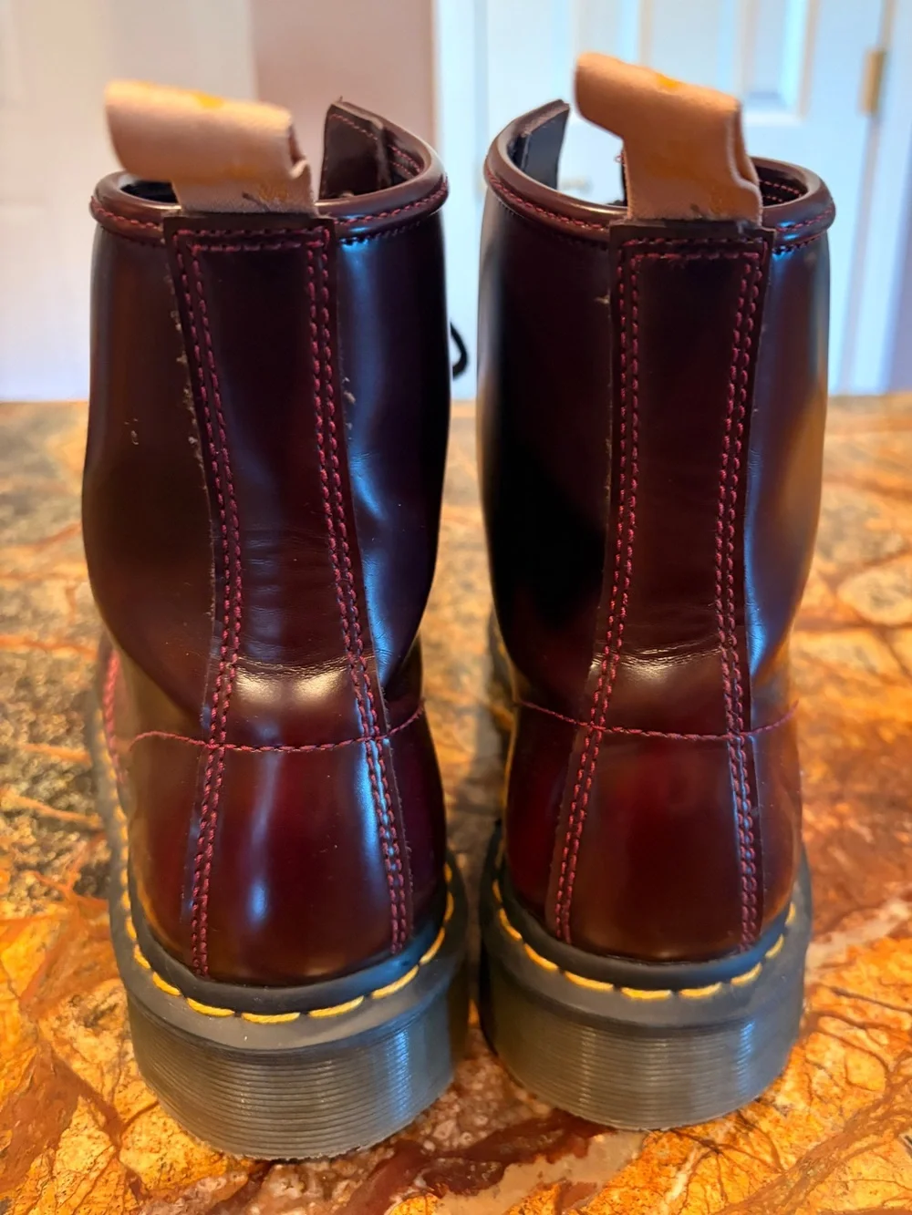 Dr. Martens Men's Lace-Up Boots in Cherry Red